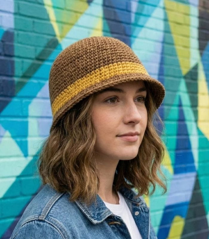 Boho Chic El Örgüsü Renk Bloklu Trend Balıkçı Şapka Boho Chic El Örgüsü Renk Bloklu Trend Balıkçı Şapka - Görsel 1