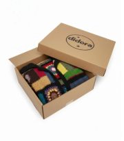Retro Stil Renkli El Örgüsü Motifli Hırka - Patchwork Desenli - Görsel 4