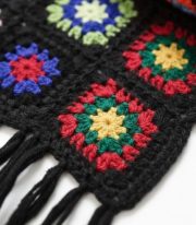 Vintage Stil Renkli Motifli Yumuşak Örgü Atkı - Tasarım Serisi - Görsel 3